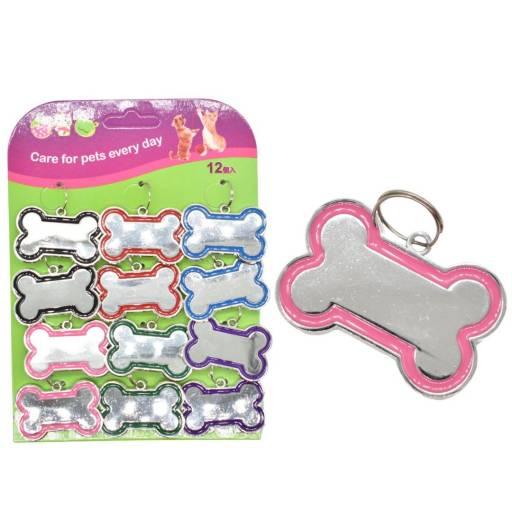 Placa de metal para collar de mascota x12 unidades